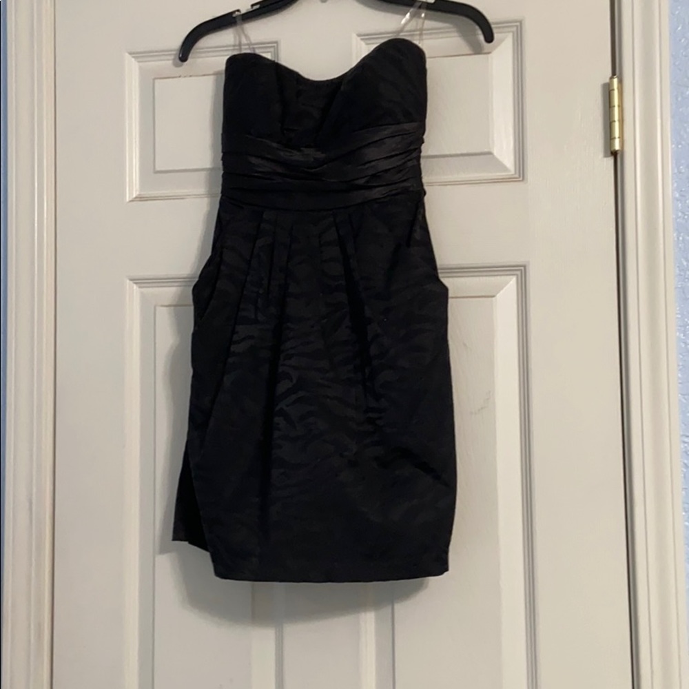 Speechless black strapless semi formal dress
